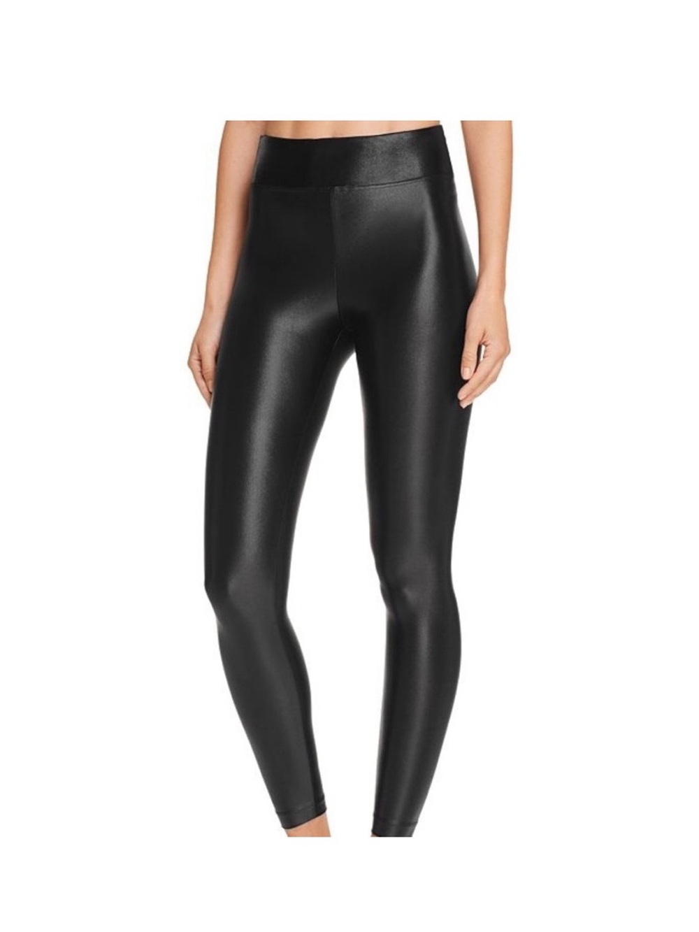 Koral Black Faux Leather High-Waist Leggings